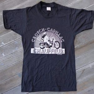 True Vintage 80s Biker Tee Funny Print TShirt